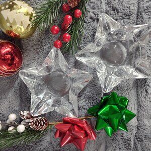 Studio Nova Starbright Chrystal Tea Light Candle Holder Clear Glass Lot (2)